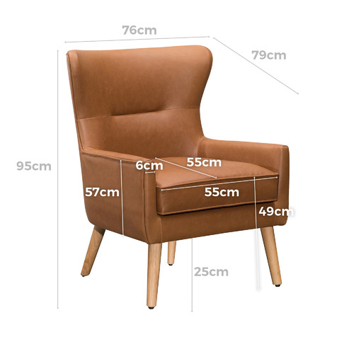 Erik leather wing discount chair